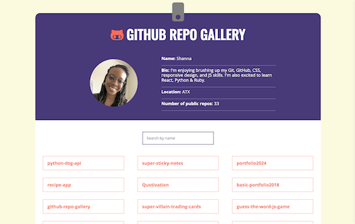 github repo gallery project screenshot